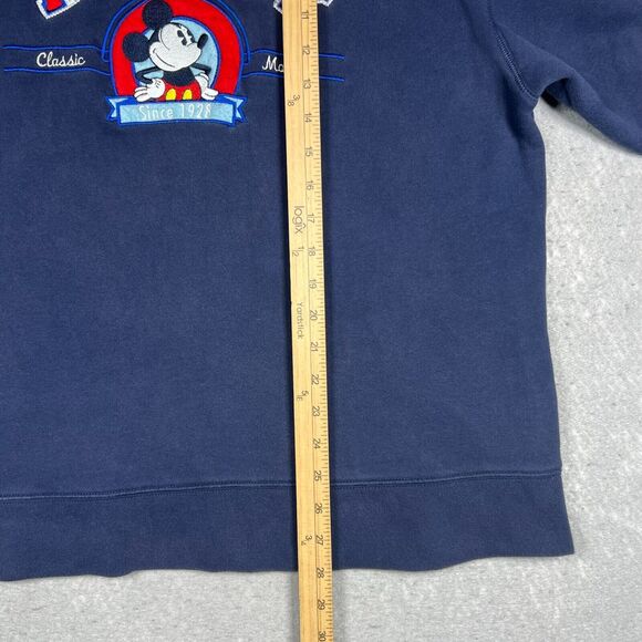 Vintage 90's Disney Crewneck Classic Mickey Mouse Since 1928 Embroidered Large - Picture 6 of 8